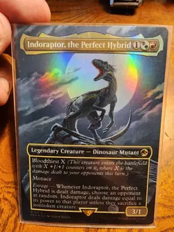 Indoraptor, the Perfect Hybrid (Borderless) Medium Play MTG - Image 1