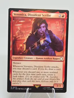 Veronica, Dissident Scribe X1 PIP MTG Universes Beyond: Fallout FB3 - Image 1