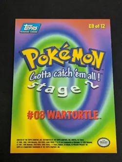 Wartortle E8 of 12 Pokemon Topps The First Movie Card (Black Label) NM - Image 2