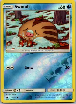 POKEMON SWINUB 19/111 REVERSE HOLO CRIMSON INVASION NM/M - Image 1