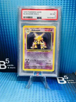 1999 POKEMON GAME ALAKAZAM HOLO BASE SET 1/102 PSA 6 - Image 1