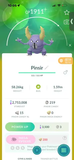 Pokemon Go Shiny Pinsir ( 2018 ) - Image 1