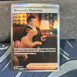 Pokemon 151 Giovanni's Charisma 204/165 Special Illustration Rare Trainer NM SIR - Image 1