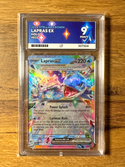 Pokemon TCG Stellar Crown Lapras ex 032/142 Double Rare Holo - ACE Graded Mint 9 - Image 1