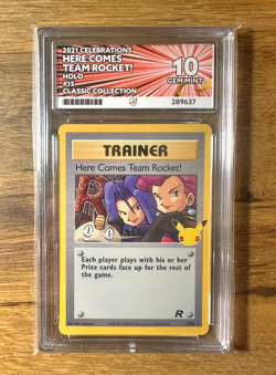 Pokemon TCG 2021 Celebrations 25th Here Comes Team Rocket! 15/82 ACE Gem Mint 10 - Image 1