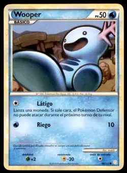 2010 Pokemon HeartGold & SoulSilver Wooper Spanish #88 Basic/Common - Image 1