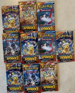Pokemon TCG 10 Pack Scarlet And Violet Surging Sparks Sealed Booster Packs NEW - Image 1