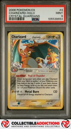 2006 Pokemon Ex Crystal Guardians #4 Charizard Holo PSA 9 Mint - Image 1