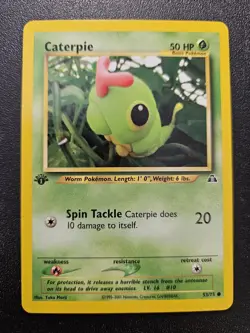 Pokemon 1st Edition Neo Discovery Caterpie 53/75 NEAR MINT - Image 1
