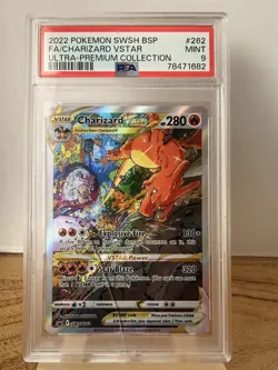 Pokemon TCG Charizard VStar Black Star SWSH262 PSA 9 Cracked *Read Description” - Image 1