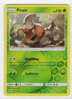 Pinsir 6/149 Uncommon SM Base Set Pokemon Reverse Holo Near Mint - Image 1