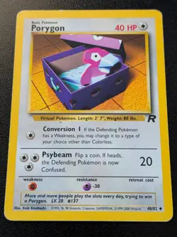 Porygon 48/82 Uncommon Team Rocket Pokemon Unlimited Damaged - Image 1