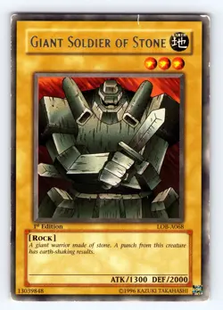 Yugioh Giant Soldier of Stone LOB-A068 1st Edition Rare - MP 💎 - Image 1