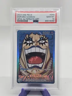 PSA 10 Emporio Ivankov Alt Art OP02-049 One Piece Paramount War Gem Mint - Image 1