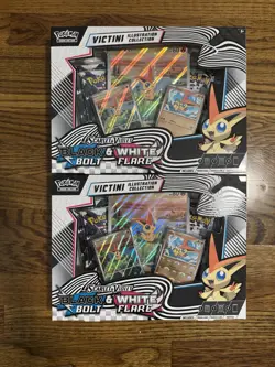 Pokemon Black Bolt & White Flare Victini Illustration Collection Box - Lot of 2 - Image 1