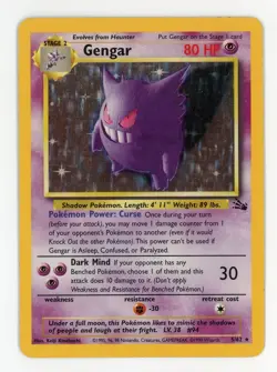 Gengar Holo - Pokemon 1999 Fossil #5 EX-MT+ / NM - Image 1