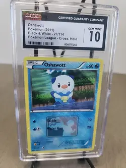 Pokemon 2011 Black & White Oshawott Cross Holo League 27/114 CGC 10 - Image 1