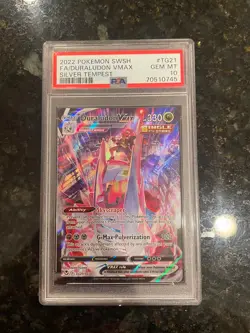 PSA 10 Gem Mint Pokemon Silver Tempest Duraludon VMAX Full Art TG21 - Image 1