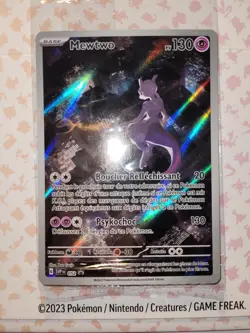 Carte Pokemon Promo Mew Ex SVP053 + Mewtwo SVP052 UPC 151 + EVOLI AR PCA 9.5 FR - Image 3