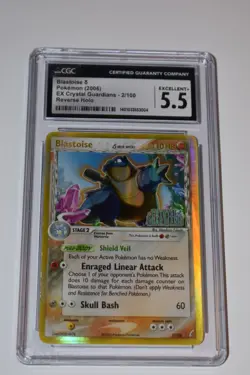 2006 Pokemon Blastoise Delta Species 2/100 EX Crystal Guardians Reverse Holo CGC - Image 1