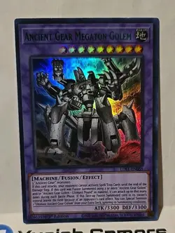 YUGIOH ANCIENT GEAR MEGATRON GOLEM LDS1 ULTRA 1ST EDITION LIGHT PLAYED GREEN - Image 2