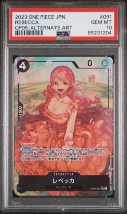 One Piece Card Japanese Rebecca SR Parallel OP05-091 PSA 10 - Image 1