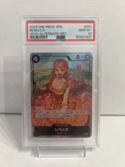 One Piece Card Japanese Rebecca SR Parallel OP05-091 PSA 10 - Image 3