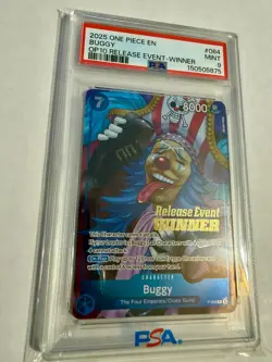 2025 Buggy P-084 Release Event Winner Promo One Piece CCG PSA 9 - Image 1
