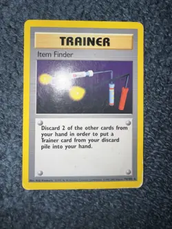Item Finder 74/102 – Pokemon TCG – 1999–2000 – Vintage Trainer Card LP - Rare - Image 1
