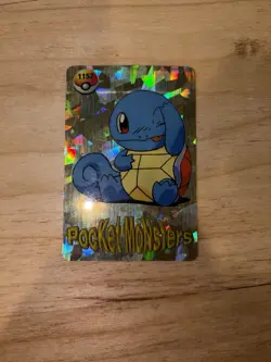 Vintage Pocket Monsters Squirtle Blastoise Holo Prism Sticker Card #1152 Rare - Image 1
