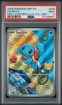 2026 POKEMON MEP EN-ME BLACK STAR PROMO #039 SQUIRTLE PSA 9 - Image 1