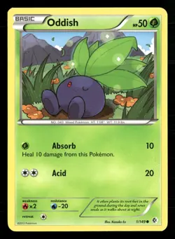 Oddish 1/149 Common Boundaries Crossed Pokemon Lightly Played - Image 1