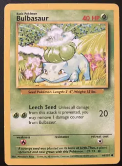 Bulbasaur 1999 044/102 Pokemon Base Set Unlimited WOTC - Image 1