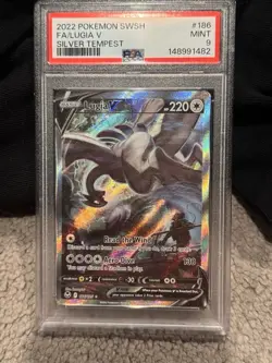 Pokemon Lugia V Full Art Holo Ultra Rare 186/195 Silver Tempest PSA 9 - Image 1