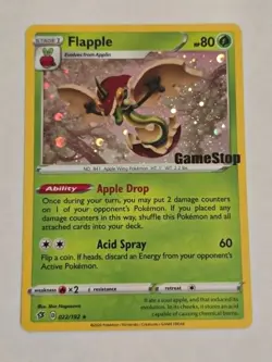 Flapple 022/192 Holo Rare Rebel Clash 2020 Gamestop Promo Stamp TCG Near Mint NM - Image 1