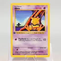 Pokemon TCG - Abra 43/102 Base Set Common 1st Edition WOTC - EXC - Image 2