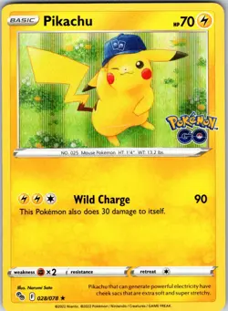 Pikachu (28) Holo Rare Pokemon GO 028/078 LP - Image 1