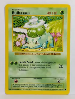 Pokemon Shadowless Bulbasaur Base Set 44/102 NM - Image 2