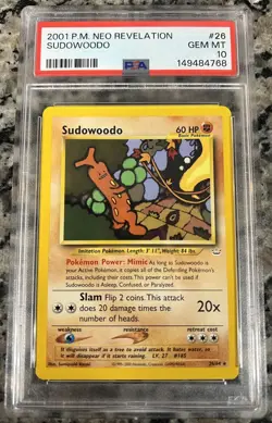 Pokemon 2001 Neo Revelation Sudowoodo 26/64 PSA 10 - Image 1