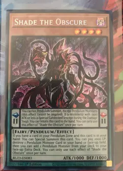 Yu-Gi-Oh! TCG - Shade the Obscure BLZD-EN083 Blazing Dominion Secret Rare 1st Ed - Image 1