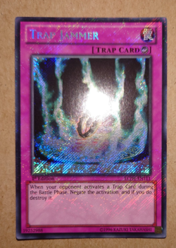 YUGIOH Trap Jammer Secret Rare 1st Edition LCJW-EN111 - Image 1