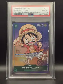 PSA 10 -One Piece TCG - Monkey D. Luffy 1st Anniversary Tournament Promo (P-037) - Image 1