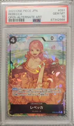 2023 PSA 10 ONE PIECE JAPANESE REBECCA OP05-091 ALTERNATE ART - Image 1