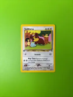 Teddiursa 65/75 1st Edition Neo Discovery Pokemon Card LP+ - Image 1