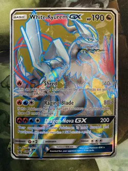 White Kyurem GX SM141 Sm Holo Pokemon TCG Card Dmg - Image 1