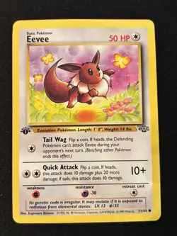 Eevee Jungle #51/64 Common 1st Edition Pokemon Card - LP - Image 1