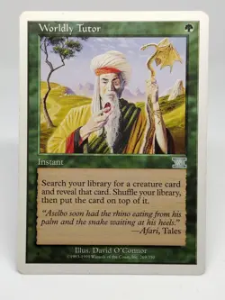 MTG Worldly Tutor Uncommon Instant Core Set 6th Edition English Green - Image 1