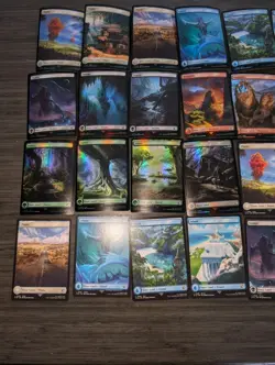 Magic Final Fantasy Foil And Basic Lands Complete Set of 32 Full Art Land MTG NM - Image 2