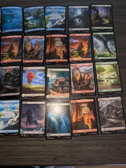 Magic Final Fantasy Foil And Basic Lands Complete Set of 32 Full Art Land MTG NM - Image 3
