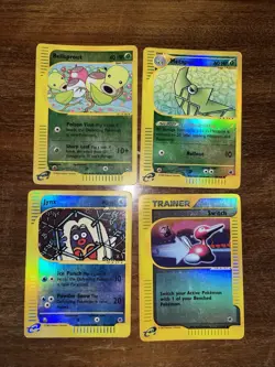 Lotto 4 Pokemon Card Reverse Holo Expedition Aquapolis - Bellsprout Jynx Metapod - Image 2